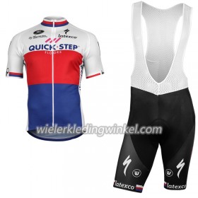 Set Fietsshirt + Korte Koersbroek 2018 Quick-Step Floors Tsjechisch kampioenschap